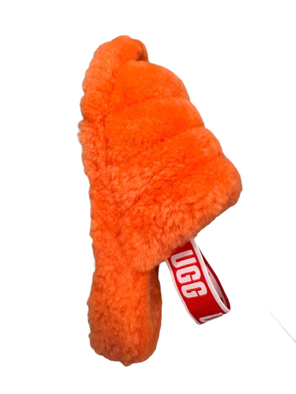UGG Fluff Slide Mule in Bright Orange Shearling - Picture 6 of 10